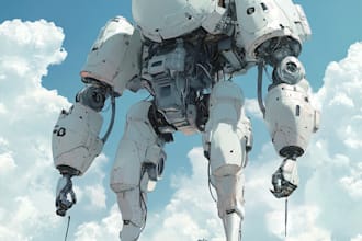 create a mecha robot art and illustration