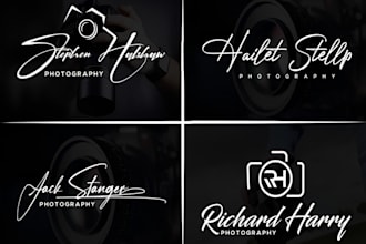 design unique modern signature, photography and watermark logo