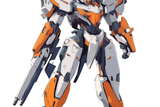design robots and concept art of futuristic mecha
