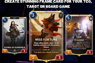 design a custom card games illustration and card design