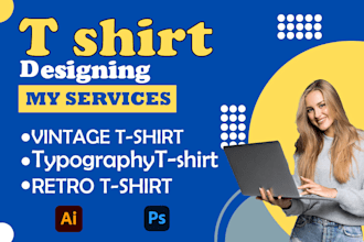 design custom retro typography vintage t shirt in 24 hours