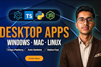 develop windows and mac desktop app using electron js and python