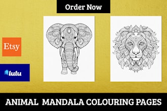 create animal mandala coloring pages for children and adults
