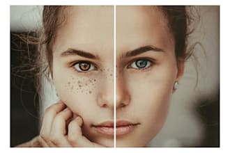change eyes color and retouch lashes or eyebrows