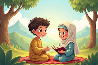 do islamic muslim book illustration for your children book