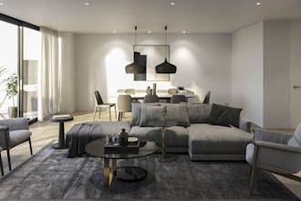 remodel luxury real estate apartment, 3d building with texture,2 level home, cgi