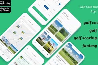 build custom golf course booking app, golf app,golf course locator app,golf club
