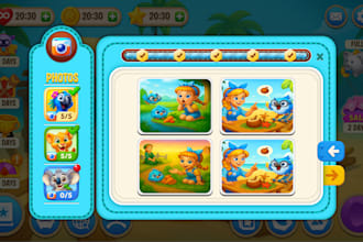 create high quality 2d game design assets, icons and ui