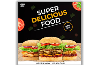 design social media posts or ad or poster for the restaurant