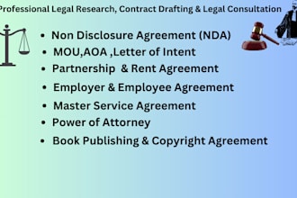 draft contracts agreement mou aoa nda legal research legal writing