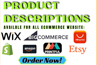 rewrite wix, shopify, etsy, ebay amazon product description, pod product design