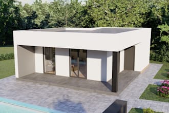 redesign 3d full villa apartment, high resolution architecture render, blender
