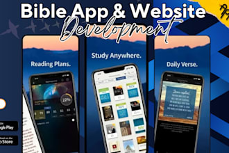 develop  bible app, church website, logo design, devotional app, ministry app