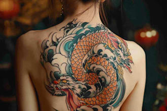desing a tattoo in japanese style
