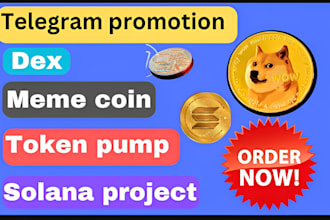 do crypto telegram promotion, pump fun token, memecoin, ico, twitter x marketing