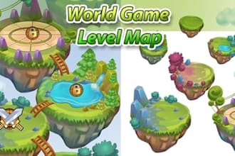 create a 2d game icons, assets, sprites, maps, huds, and UI for your game