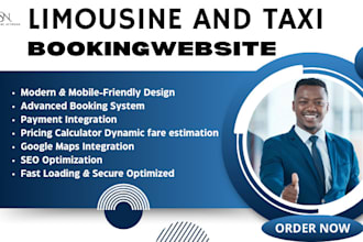 design a professional chauffeur, limousine and taxi booking website