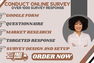 conduct online survey to 1000 respondents using google forms jotforms typeform