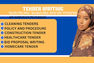 cqc registration and UK bid writing healthcare cleaning and construction tenders