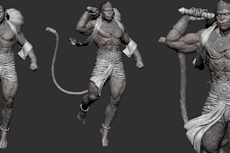 scuplt 3d action figure statue articulated figure zbrush 3d printing stl file