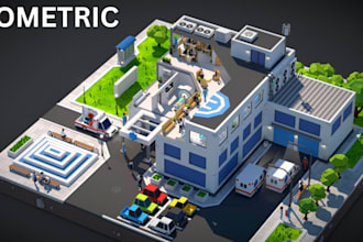 create stunning 2d isometric design isometric illustration vector map isometric
