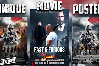design a profesional unique movie poster for you