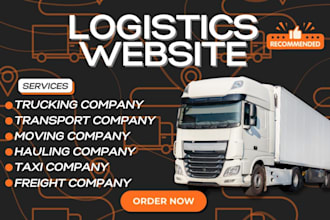 design moving vehicle truck towing logistic landing page business website
