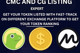 fast track crypto listing or coin listing on cg,cmc, and top exchanges website