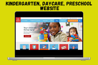 create kindergarten, daycare, childcare website baby website preschool website