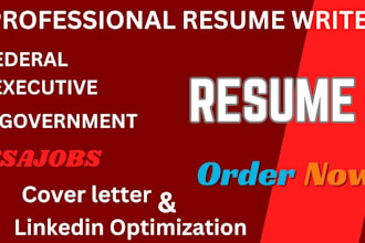 write federal, veteran, military, executive, sales, IT, irs usajobs ats resume