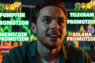 telegram promotion, boost solana memecoin pump fun to reach 100per bonding curve