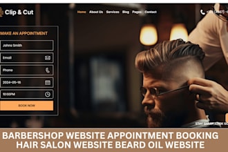 barbershop website barbershop appointment booking hair salon website beard oil