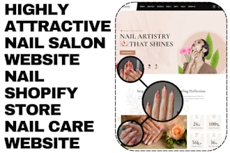 design nail salon website nail shopify store nail tech nail care website