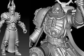sculpt 3d miniature,3dmodel,3d warhammer,statue, tabletop,figurine for 3d print