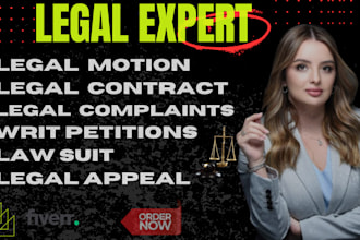 draft court motions, lawsuit, complaint, petitions and appeal