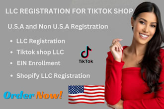 create USA tiktok shop llc registration for non USA resident