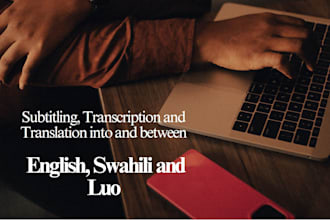 translate, transcribe, and subtitle english, swahili, and luo srt