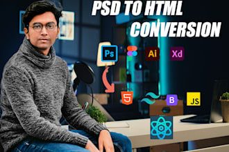 do psd to html figma to html css xd to html responsive