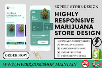 design cannabis cbd marijuana cigarette tobacco vape hemp shopify store website