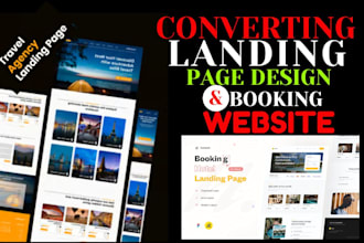 design real estate tour travel agency booking landing page website design