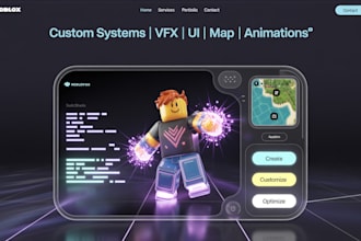 be your advanced roblox scripter script any system gui ui vfx map animation