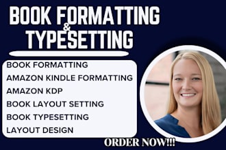 do kdp book formatting, book typesetting and layout design for kindle and prints