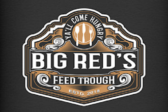 make classic retro rustic vintage logo for food trailer