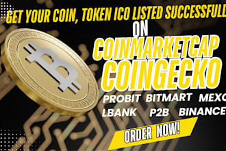 fast listed token listing,coin and ico listing on coinmarketcap and coingecko