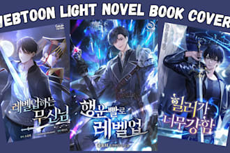 design light novel webtoon book cover in anime manga style webtoon cover