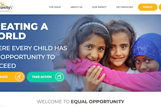 design nonprofit website for charity, donation, fundraising, 501c3 crowdfunding