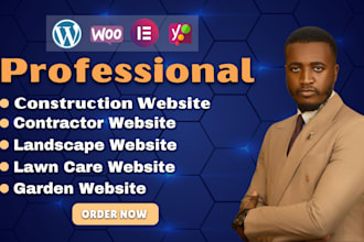 design construction, contractor, landscape, lawn care, and garden website