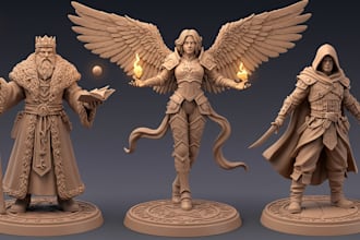 create 3d tabletop miniature, miniature painting, 3d sculpting for 3d printing