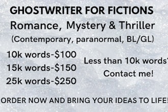 ghostwrite captivating romance, mystery, thriller fictions