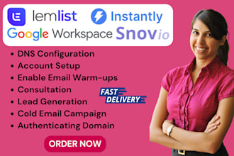 setup and manage instantly ai email campaigns, warm ups and cold email outreach